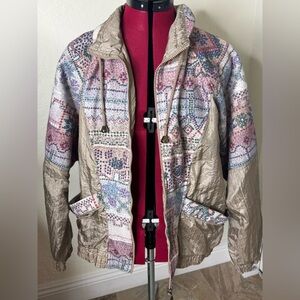 Vintage New York Classics 90s Windbreaker Jacket – Multicolor Print, Size M
